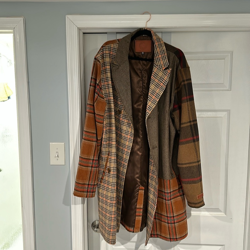 Iro-ochi plaid Peacoat